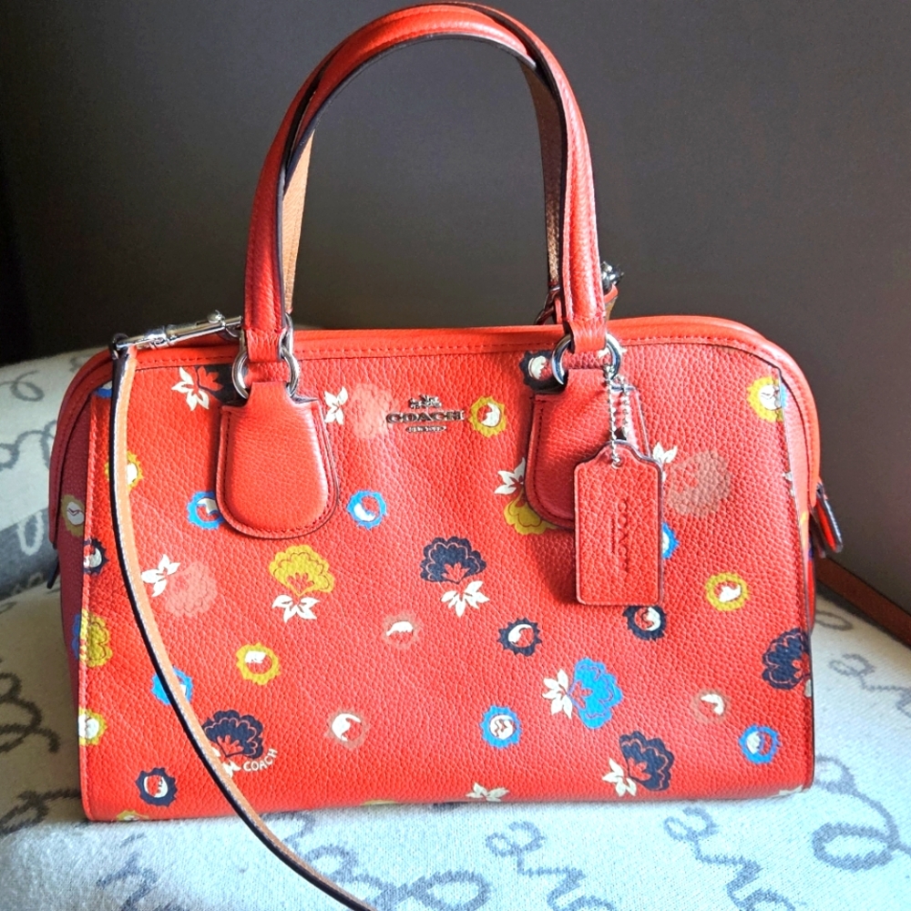 NWOT Coach Nolita satchel red/floral Prairie